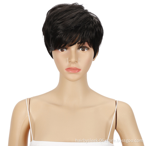 Henan xuchang rebecca fashion brand finger short highlight black bob short pixie cut women weave 613 no lace synthetic hair wig